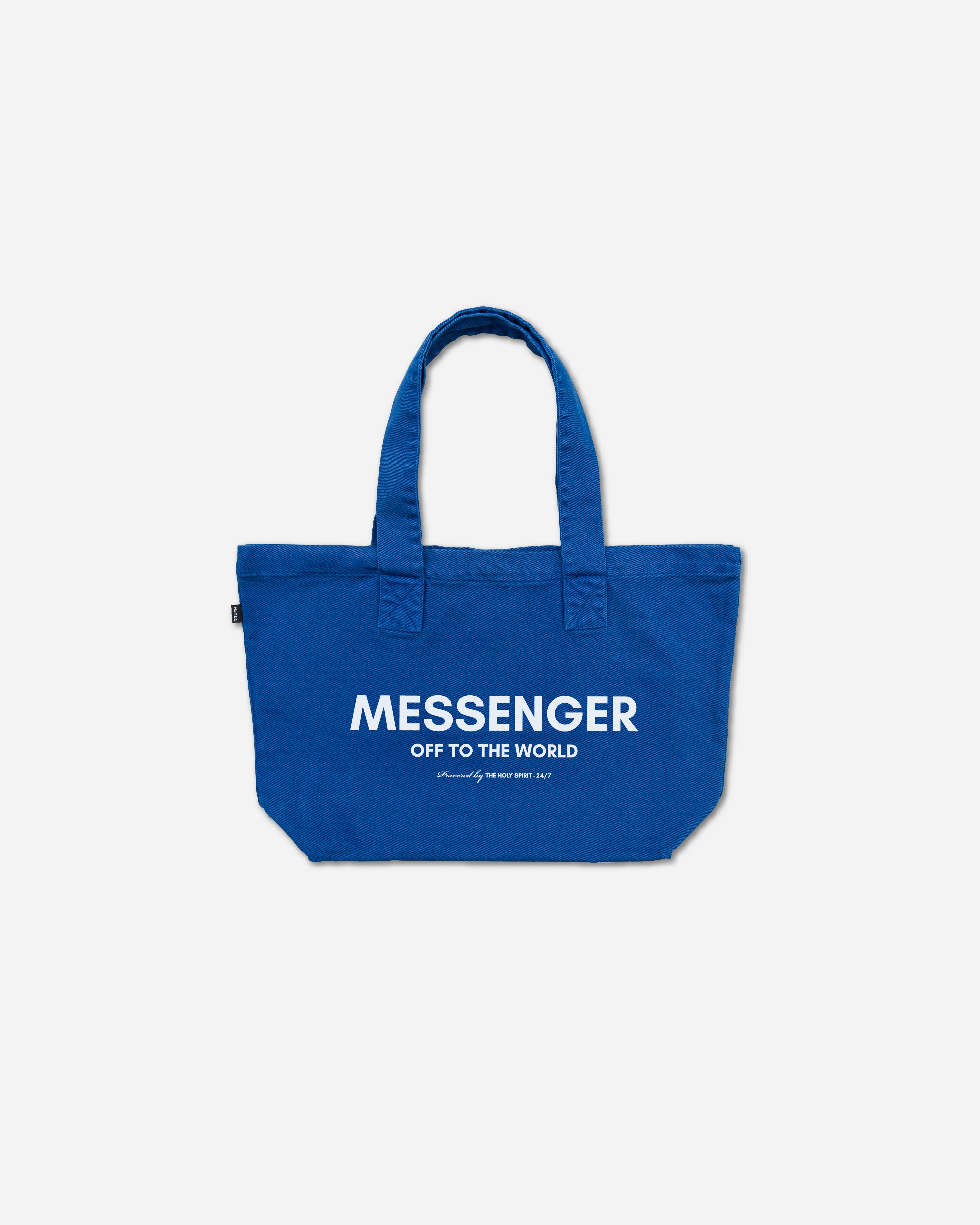 MESSENGER TOTE BAG BLUE DOUBLE PRINT TRUTH Apparel